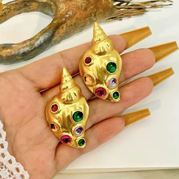 Zara Gold Colorful Shell Earrings - Picture 13 of 17